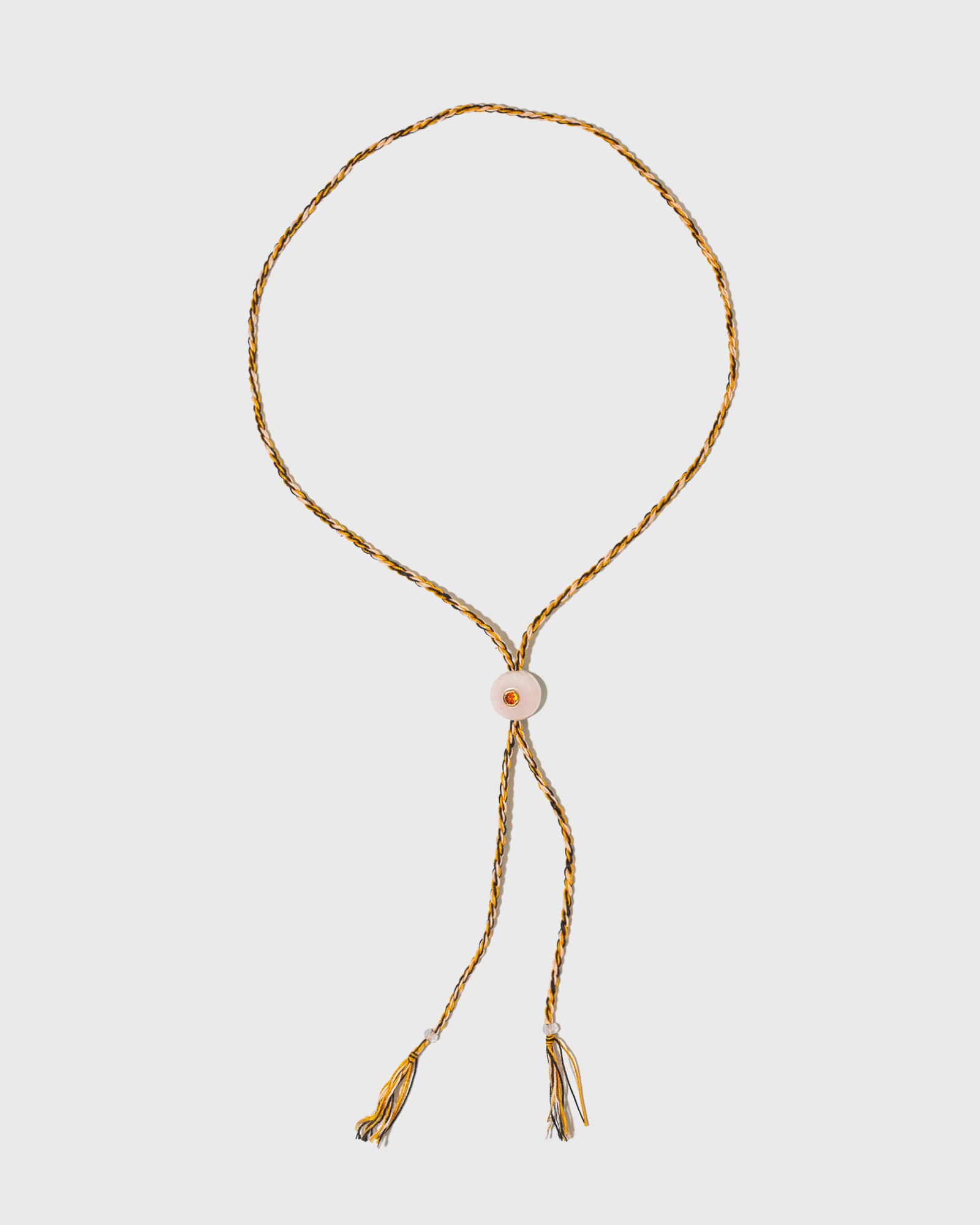 Collier Candy avec cordon en coton pierre fine opale pierre précieuse saphir et or 9k - orange - Tamara Taichman