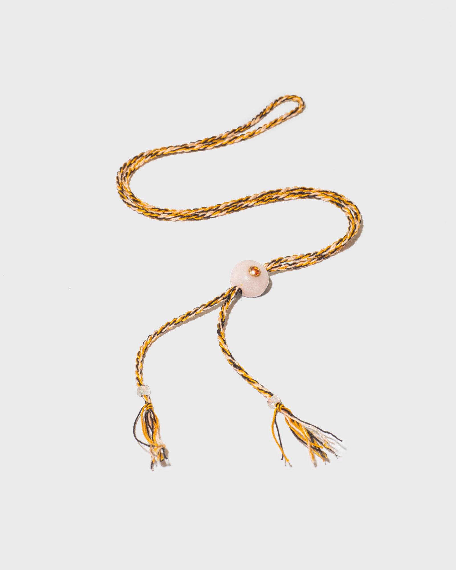 Collier Candy avec cordon en coton pierre fine opale pierre précieuse saphir et or 9k - orange - Tamara Taichman