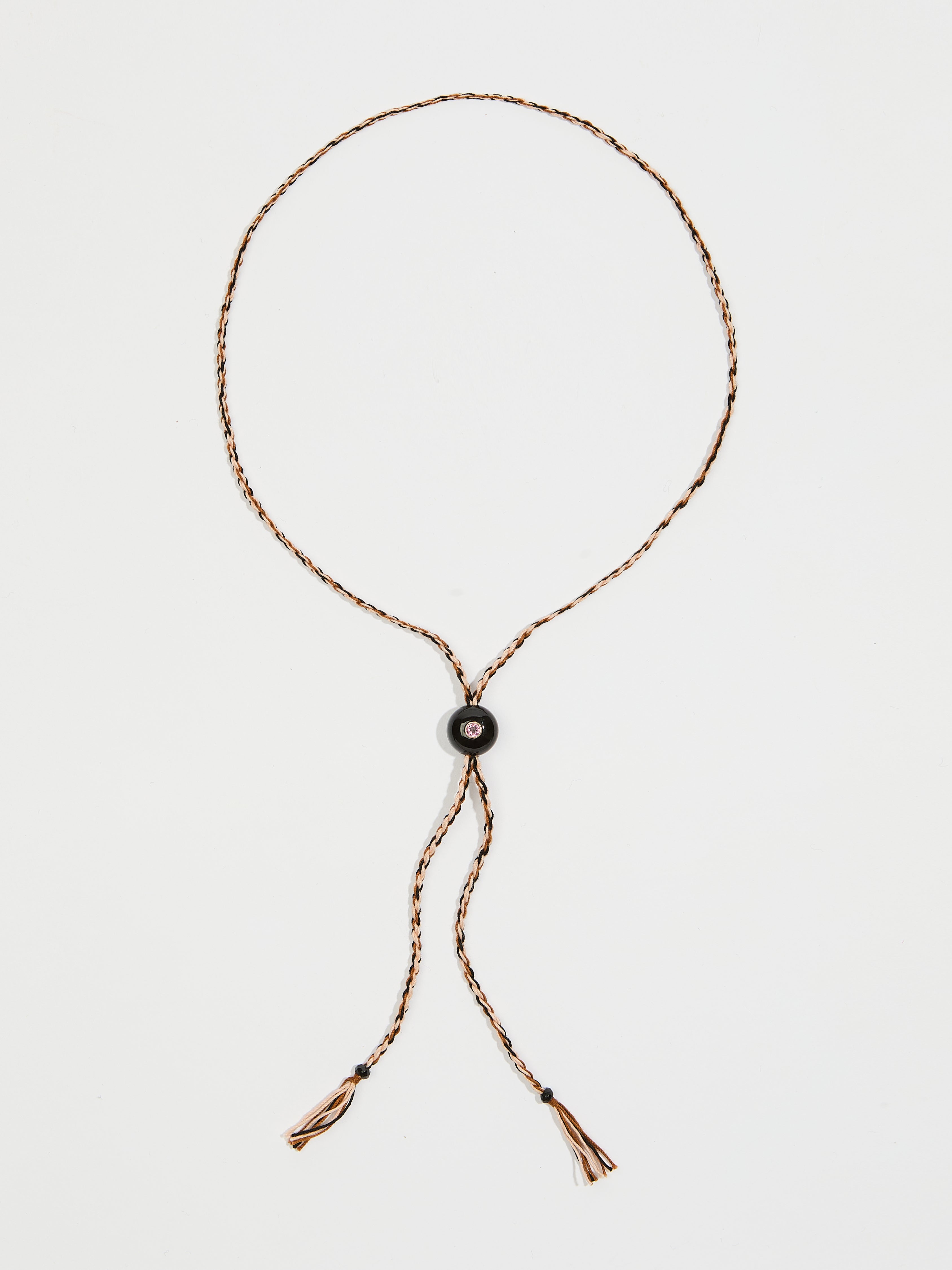 Collier Candy avec cordon coton pierre fine onyx tourmaline et or 9k - noir - Tamara Taichman