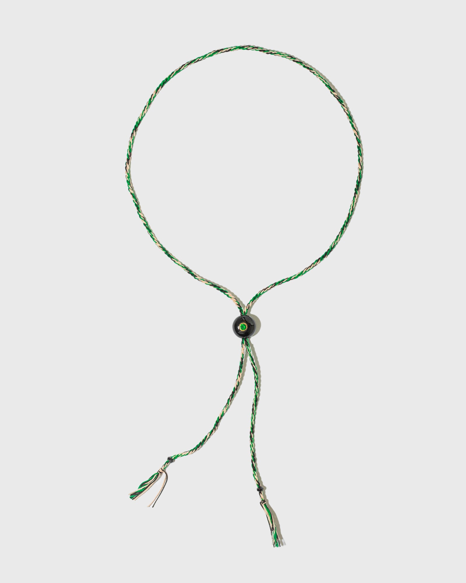 Collier Candy avec cordon coton pierre fine onyx tsavorite et or 9k - noir - Tamara Taichman