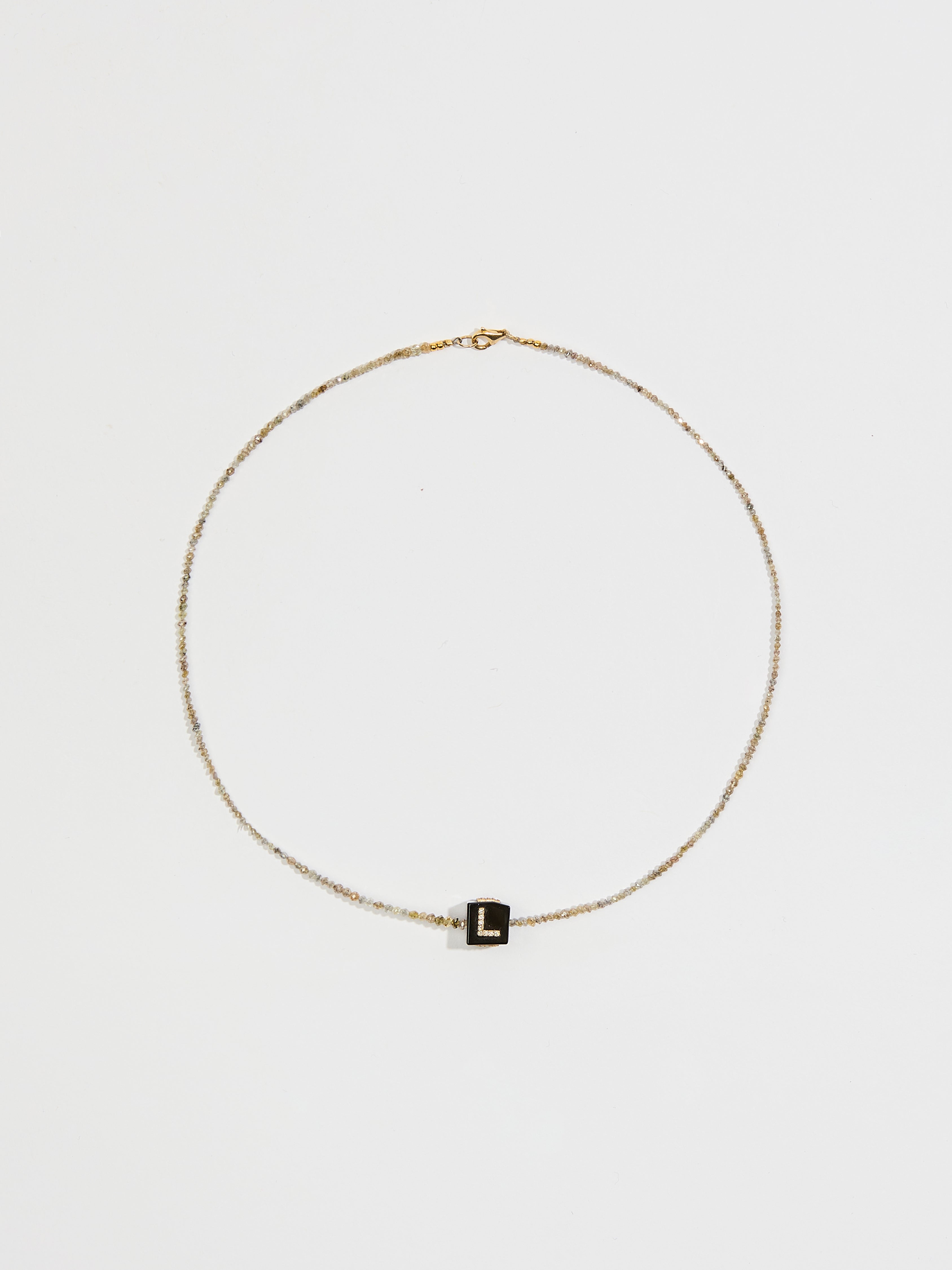 Collier LOVE pendentif pierre fine onyx pierre précieuse diamant et or 9k - noir - Tamara Taichman
