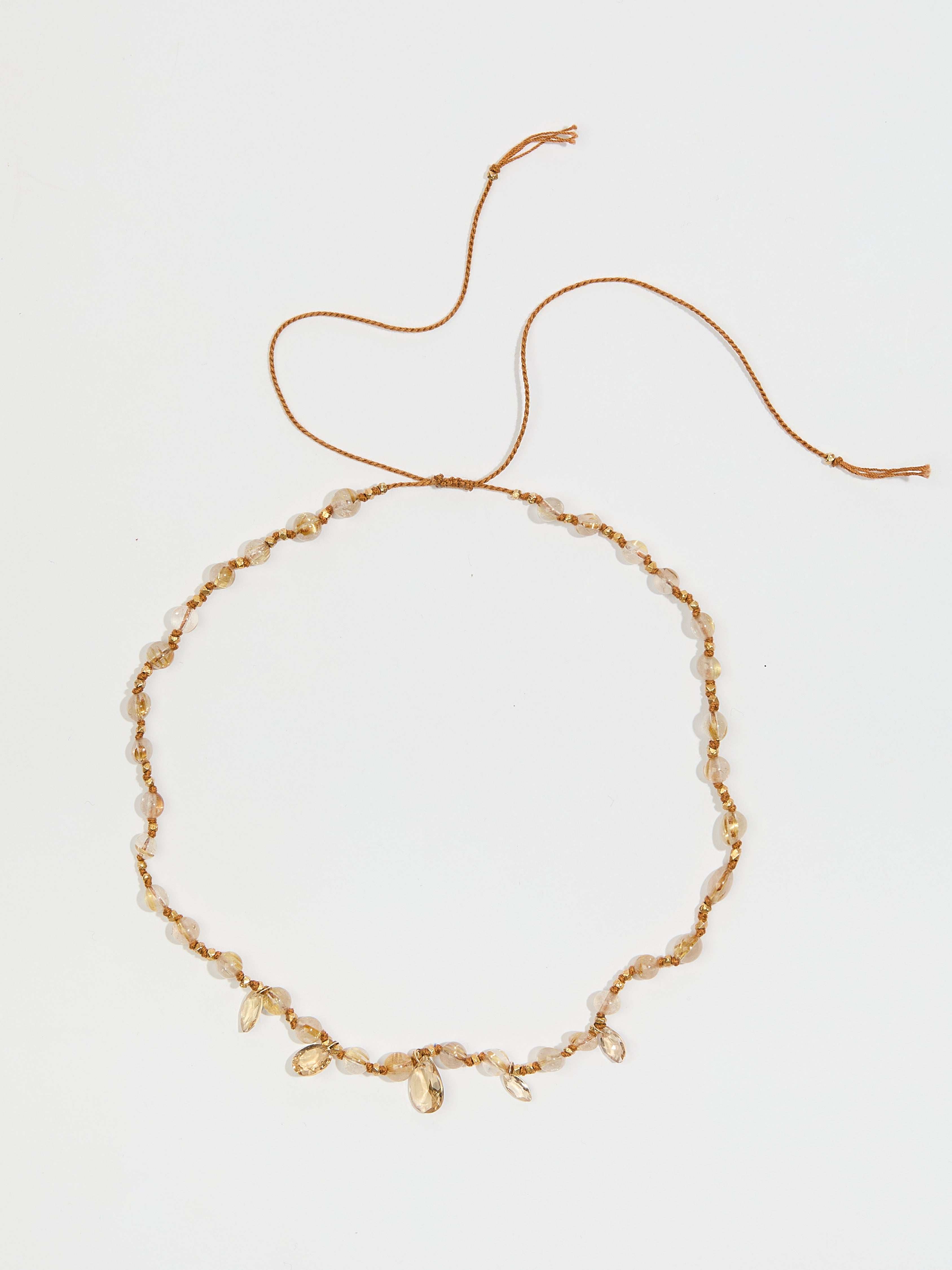 Collier Léa en pierre fine quartz rutile vermeil citrine et or 9k - marron - Tamara Taichman