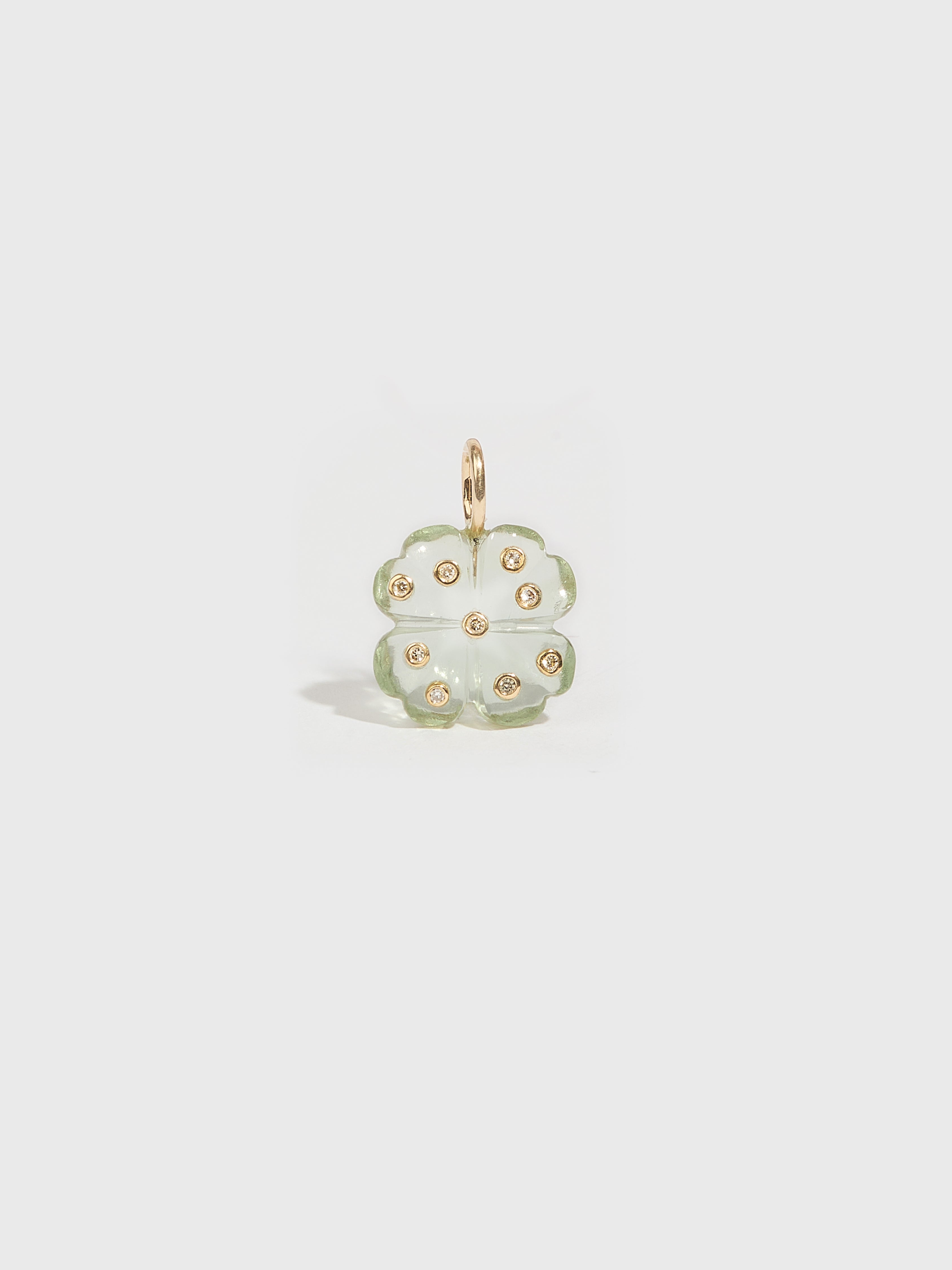 Pendentif LOVE en pierre fine amethyste et pierre précieuse diamant et or 9k - vert - Tamara Taichman