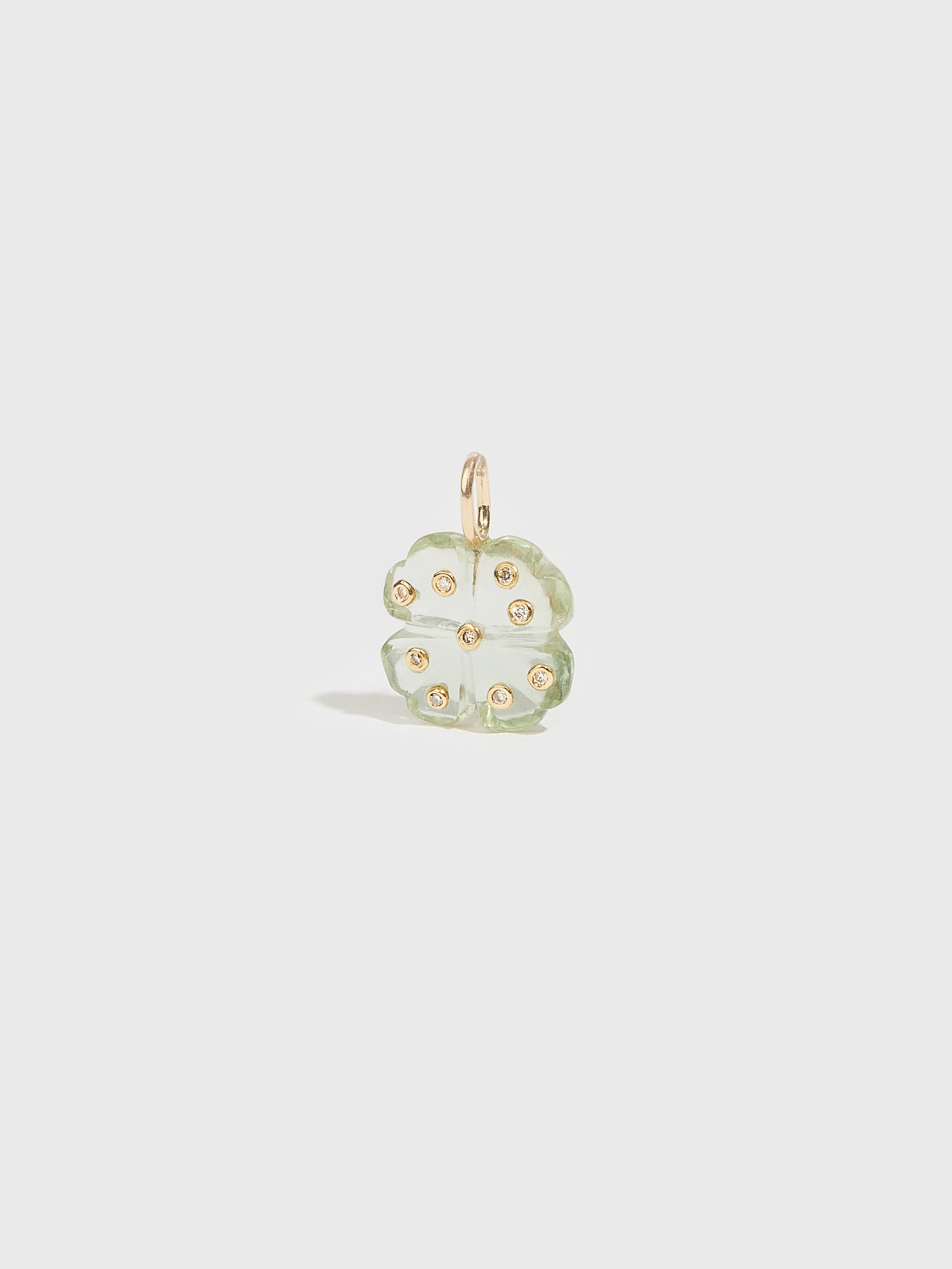 Pendentif LOVE en pierre fine amethyste et pierre précieuse diamant et or 9k - vert - Tamara Taichman