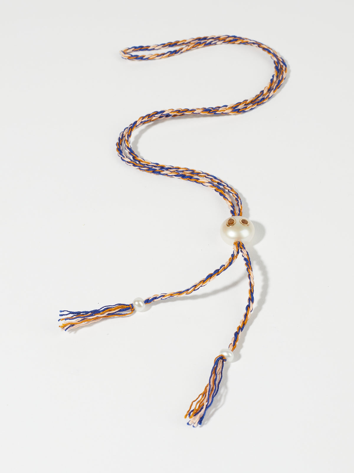 Collier Scarlett avec cordon en coton perle d'eau douce pierre fine citrine et or 9k - multicolor - Tamara Taichman