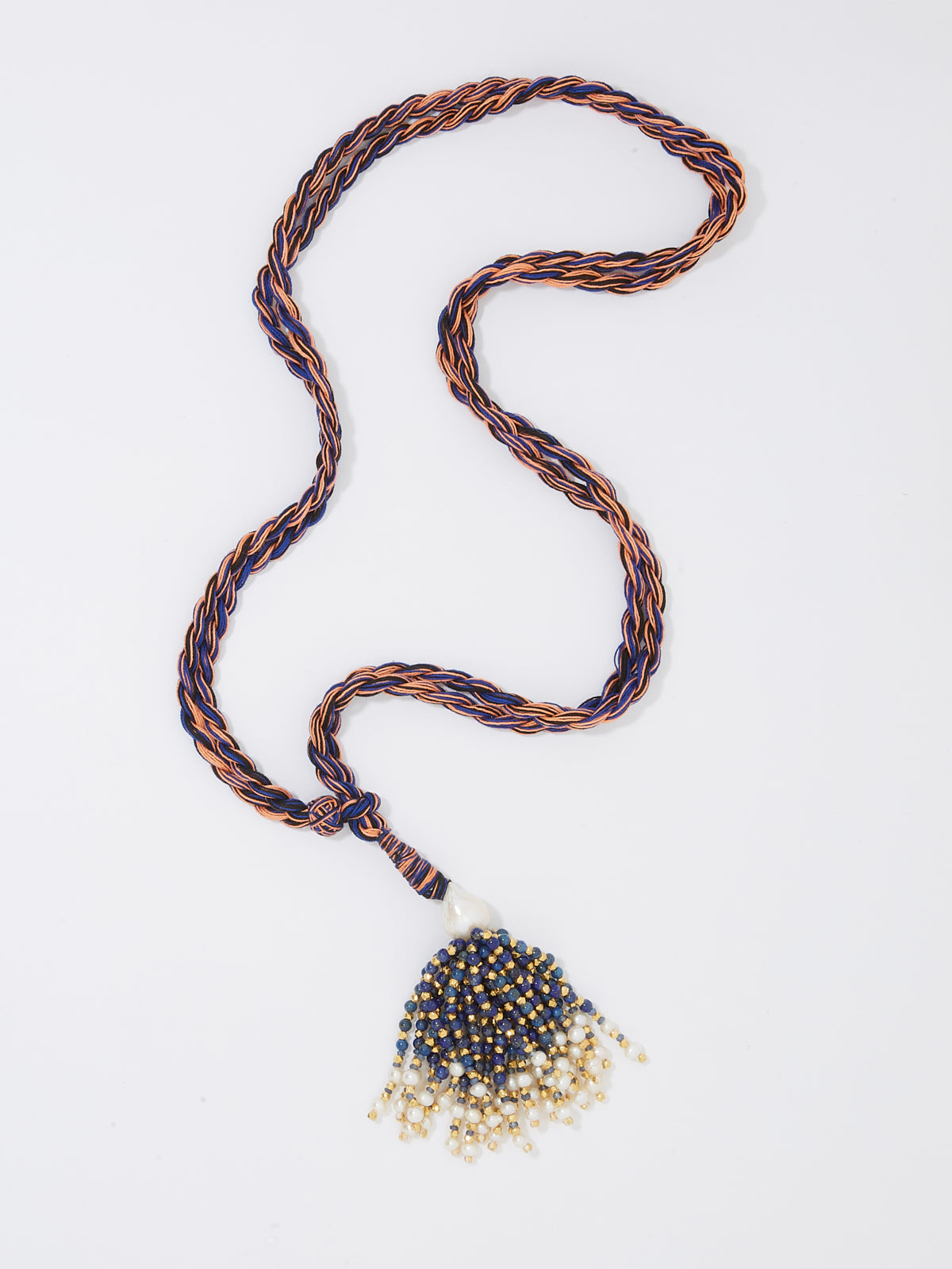 Pompom long necklace